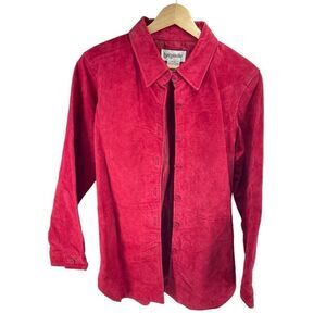 Vintage Bagatelle shacket Long Sleeve Suede Leather Button Down Shirt jacket sha